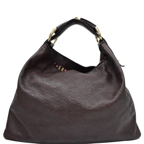 gucci black leather horsebit hobo|Gucci guccissima hobo bag.